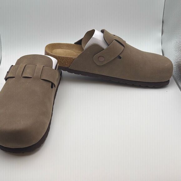 CUSHIONAIRE Comfy Slip-On Buckle Clog with Cork Footbed SIZE 7.5 BROWN - Picture 6 of 7